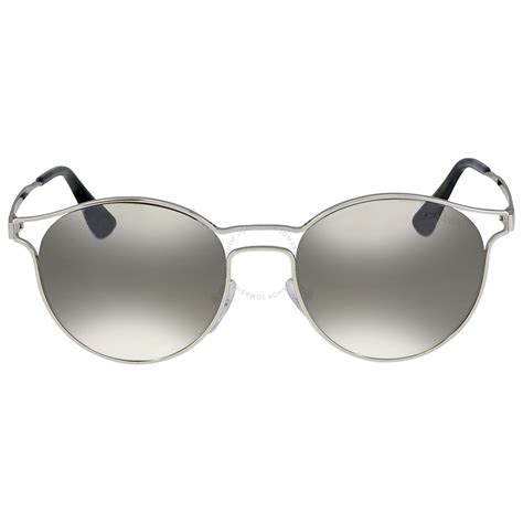 Prada Cinema Grey Mirror Sunglasses PR 62SS 1BC2B0 53